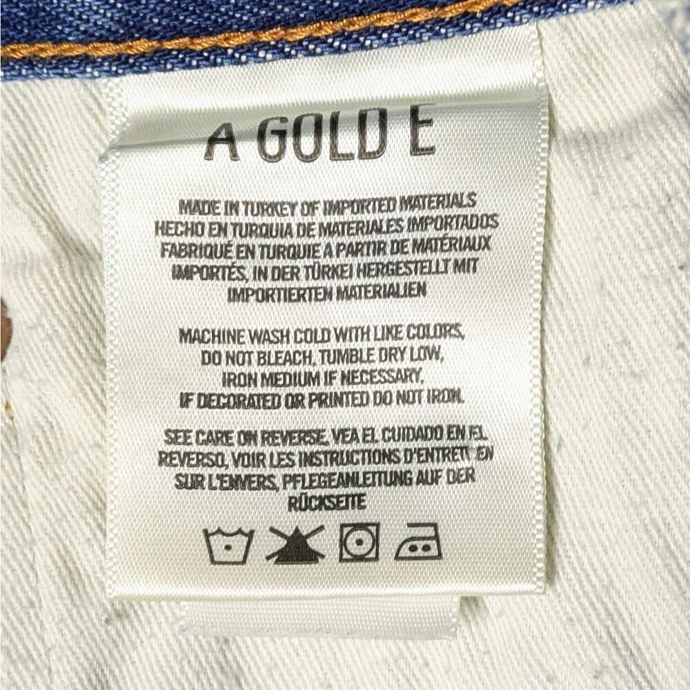 Agolde Parker Shorts 25 Medium Blue 100% Cotton Distressed High Rise - Picture 7 of 8
